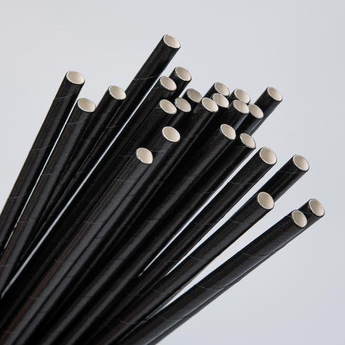 Паперова трубочка Чорна 8 мм, упаковка 100 шт, 018300038