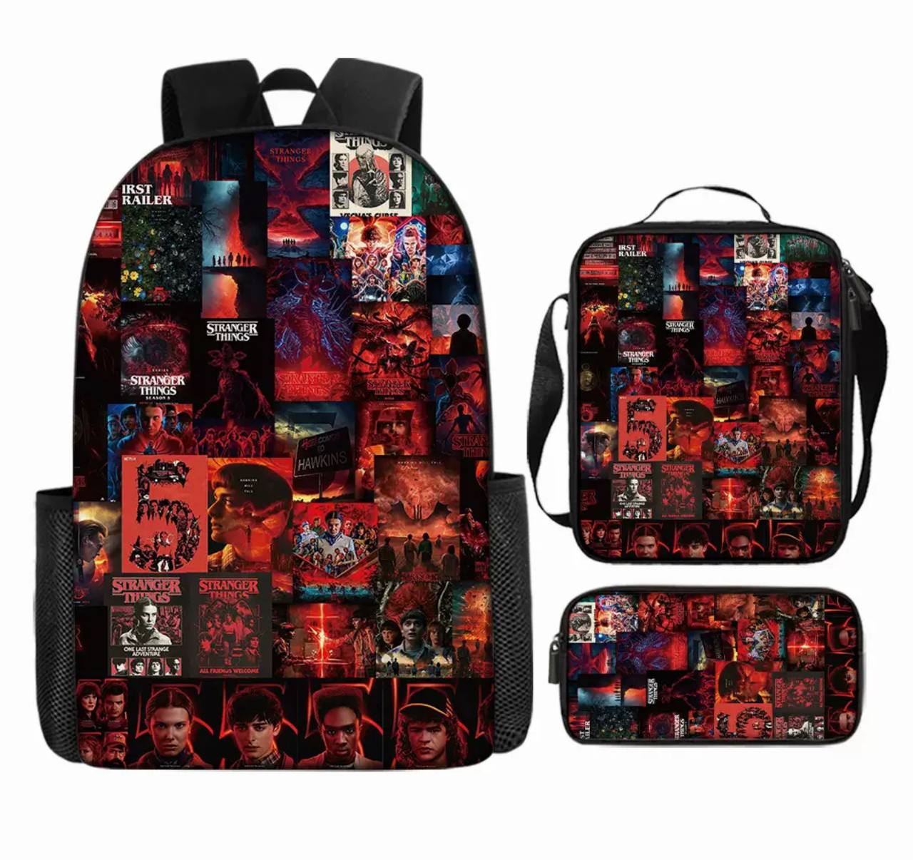 Набір 3 в 1 Дивні дива, Stranger Things рюкзак + сумка через плече + пенал