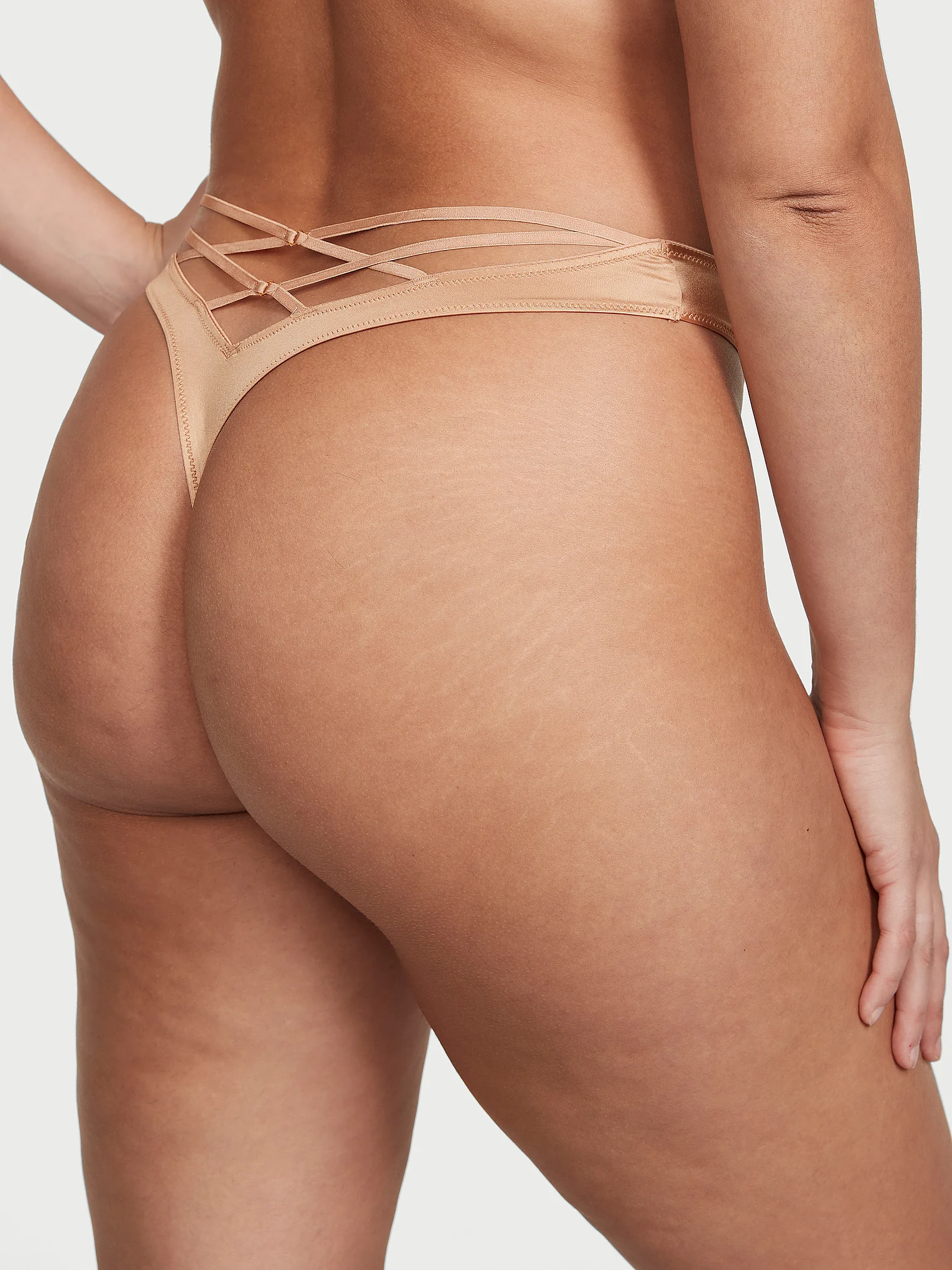Трусики Strappy Back High-Leg Thong Panty Black-copy