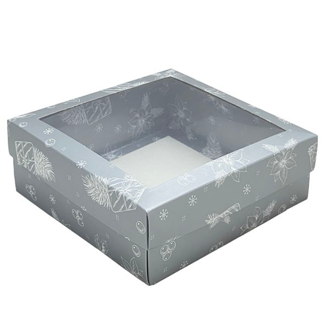 Квадратна коробка з віконцем 15×15×5 см