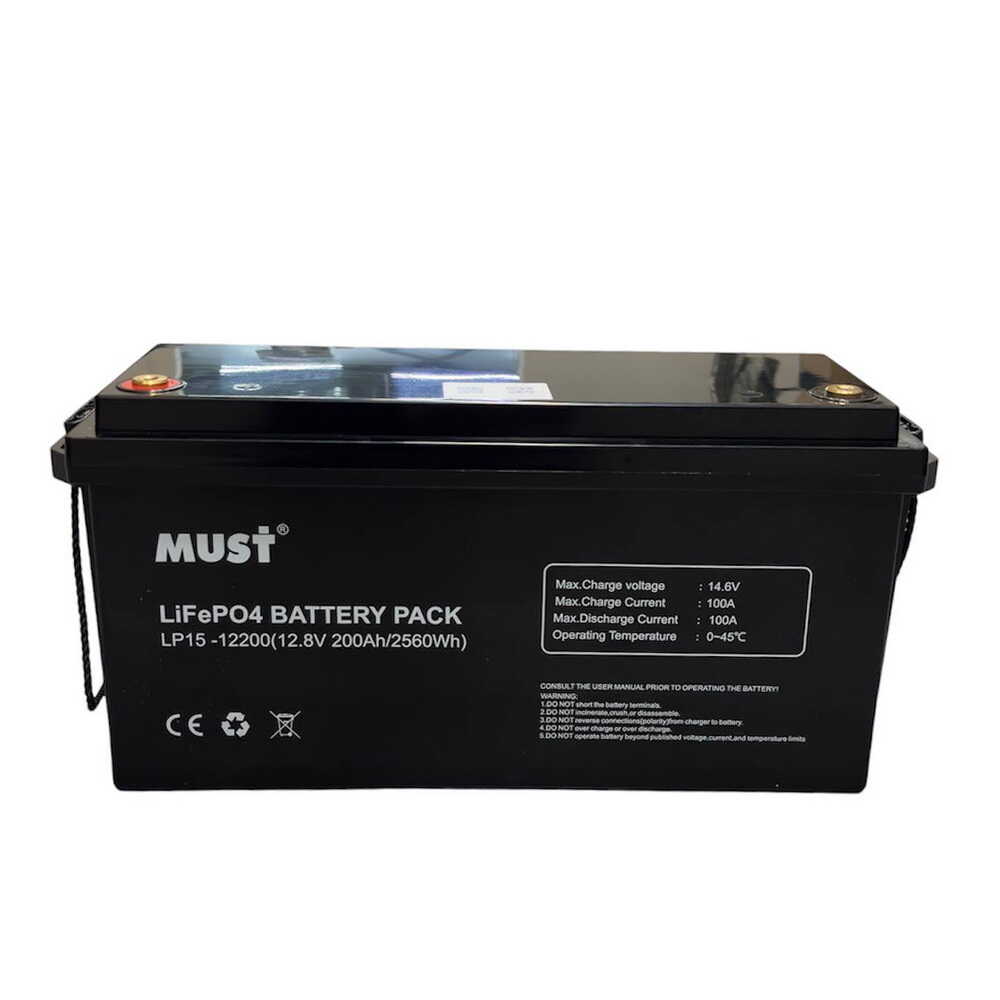 Акумуляторна батарея MUST LP15-12200 (LiFePO4 12,8V 200Ah 2.56kWh)