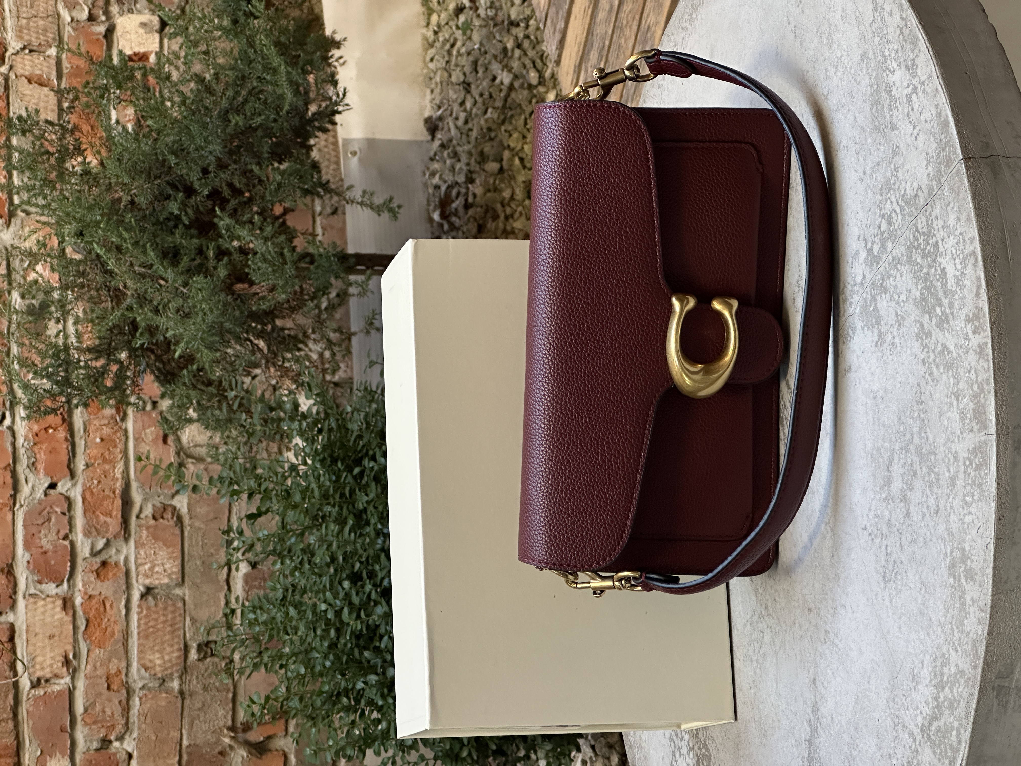 Coach Tabby Red/Gold Shoulder Bag 26 In Signature Canvas