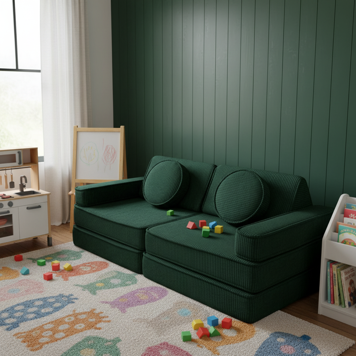 Дитячий диван Будуйко Темно-зелений