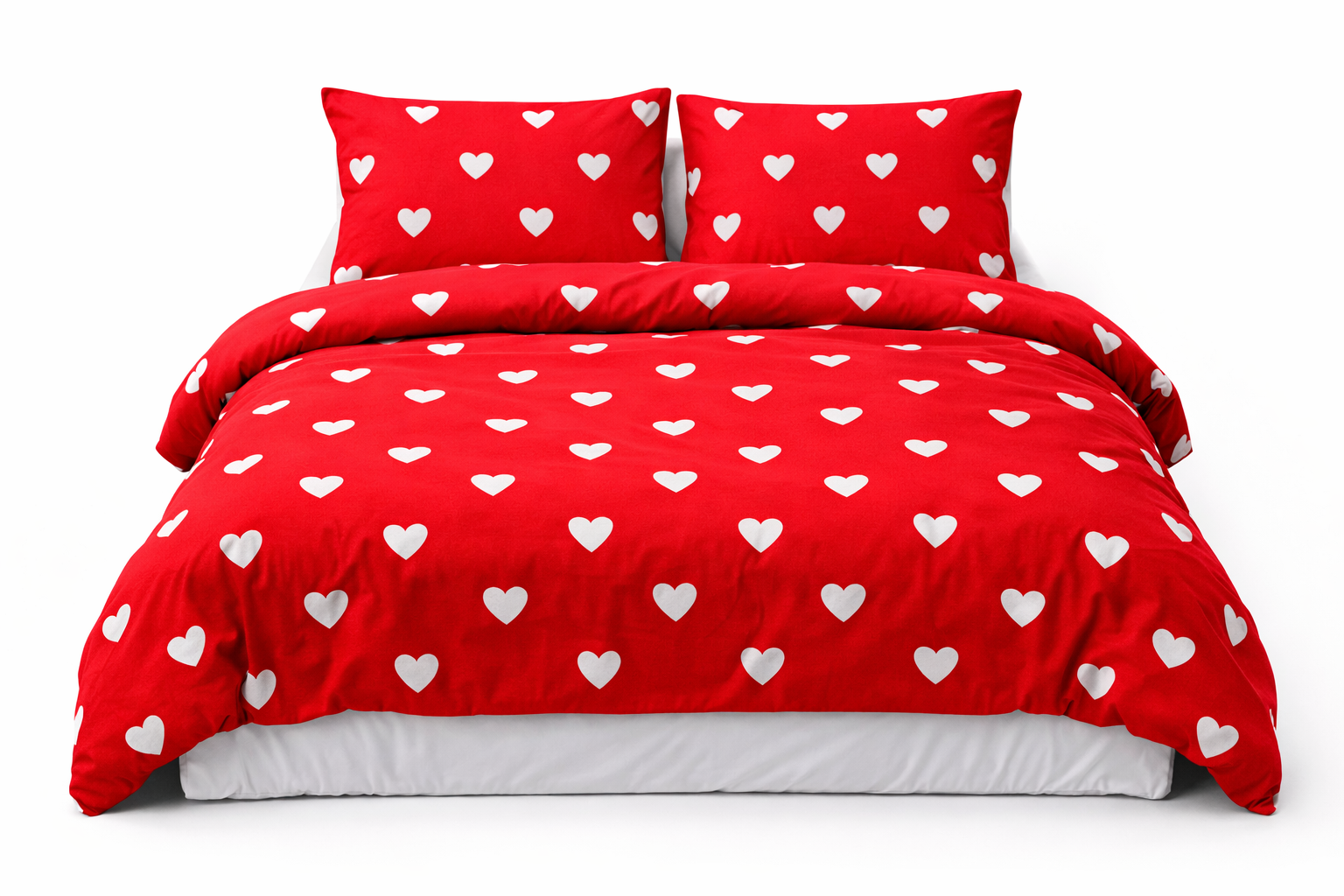 Постільна білизна ранфрс принт "Серця на Червоному"