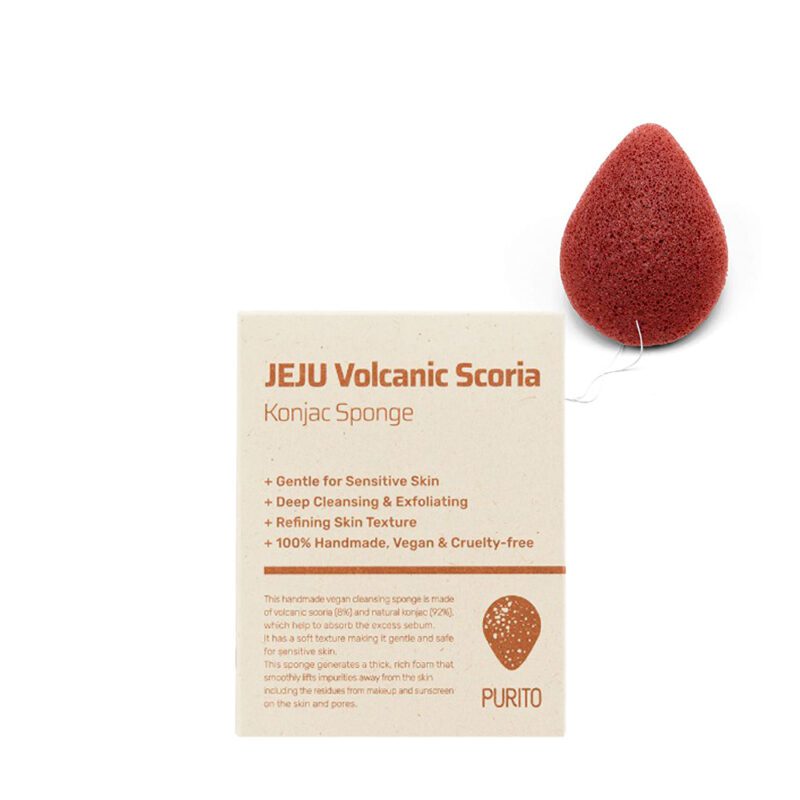 Спонж-конняку з вулканічним попелом Purito Jeju Volcanic Scoria Konjac Sponge 7 g.