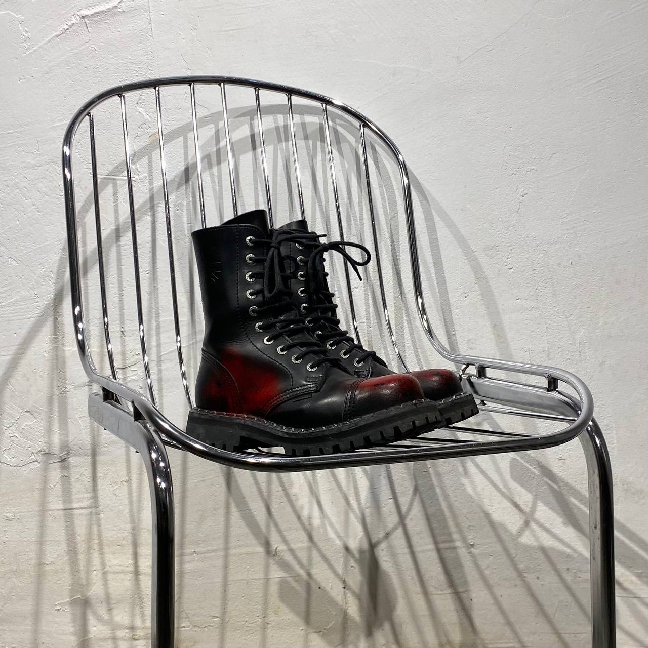 Steel Toe Faded Leather Boots