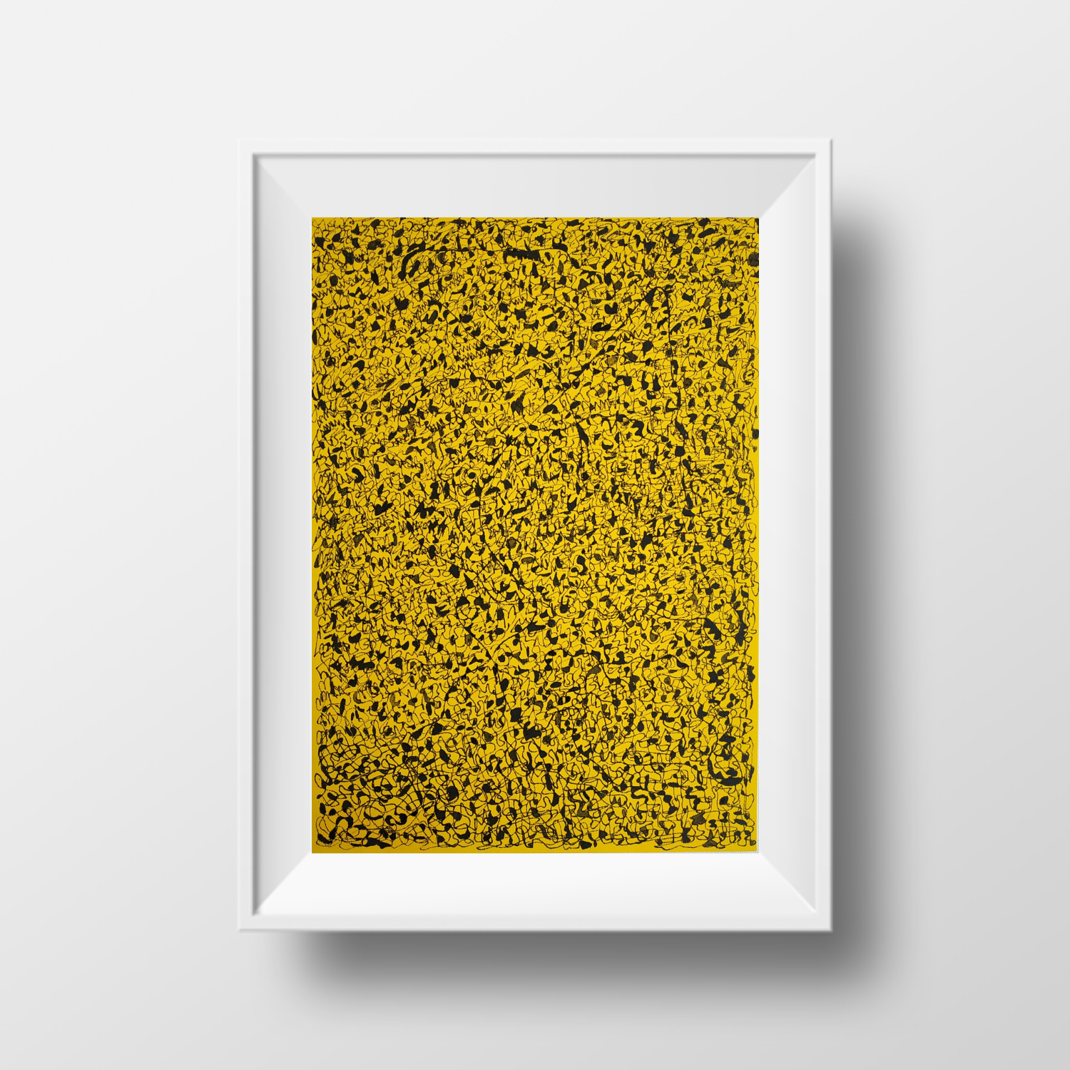 Black with Yellow Mosaic, 2021, ink on paper, 29,6*21 cm (A4 size)