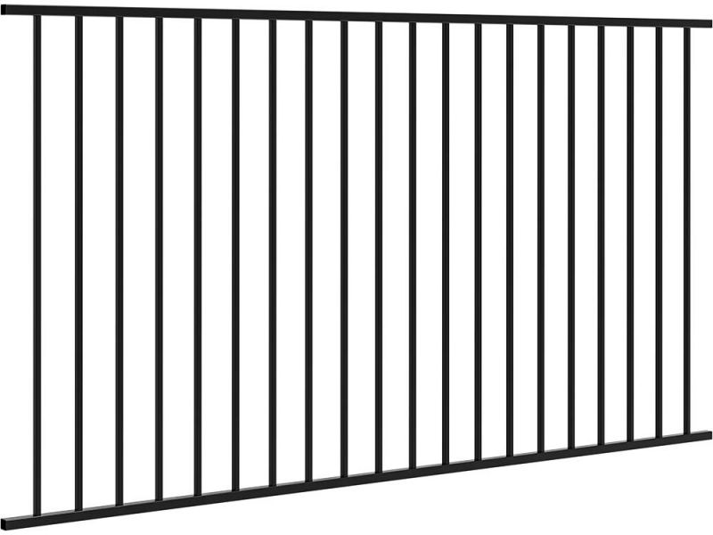 Ornamental Steel Fence | 2 Rail | Flat Top | 4' x 6 Feet