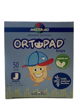 Ortopad boys junior 67×50 мм  окклюдери дитячі очні пластирі 50шт +подарунок