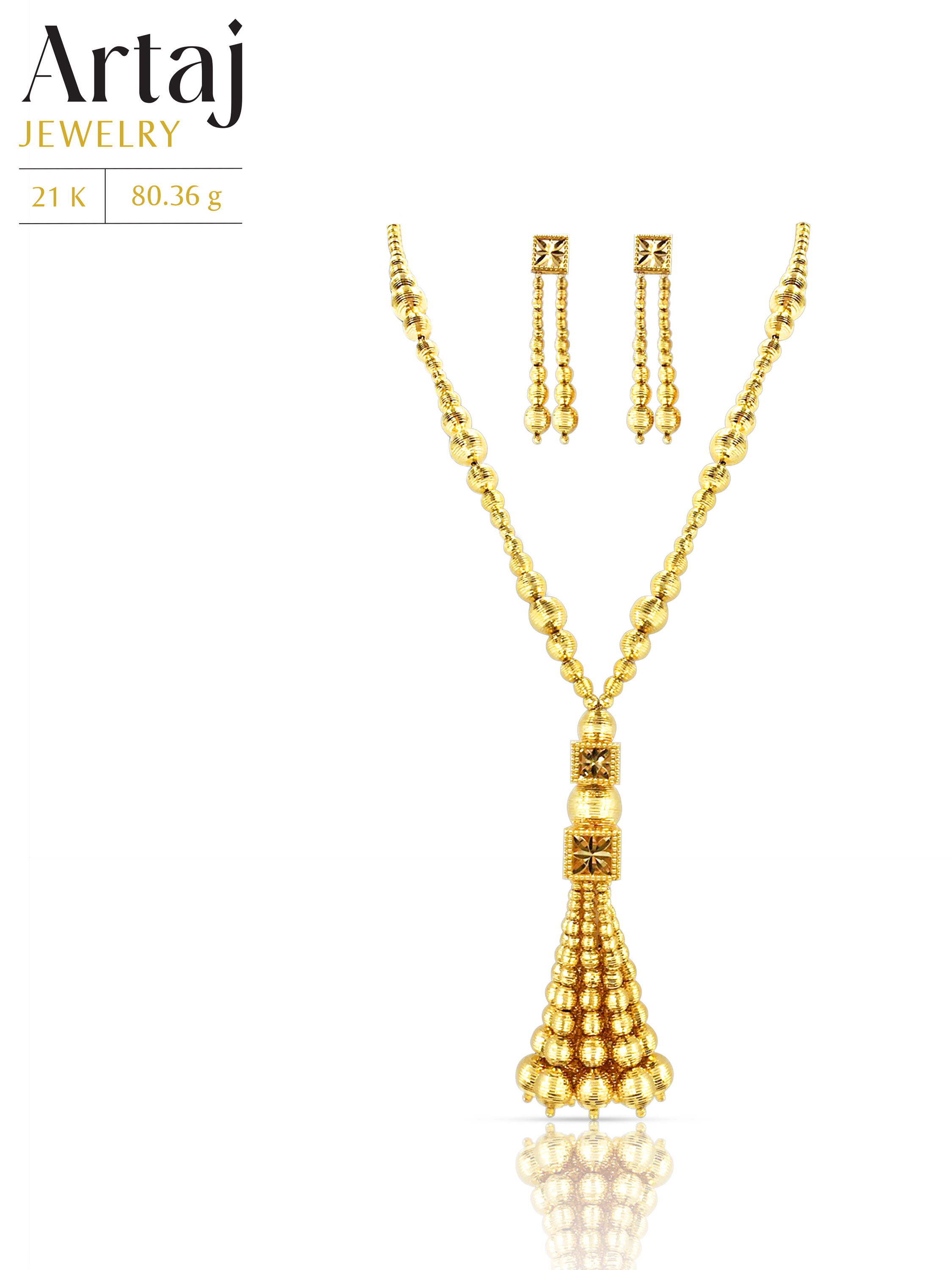 Gold Tassel Necklace Set