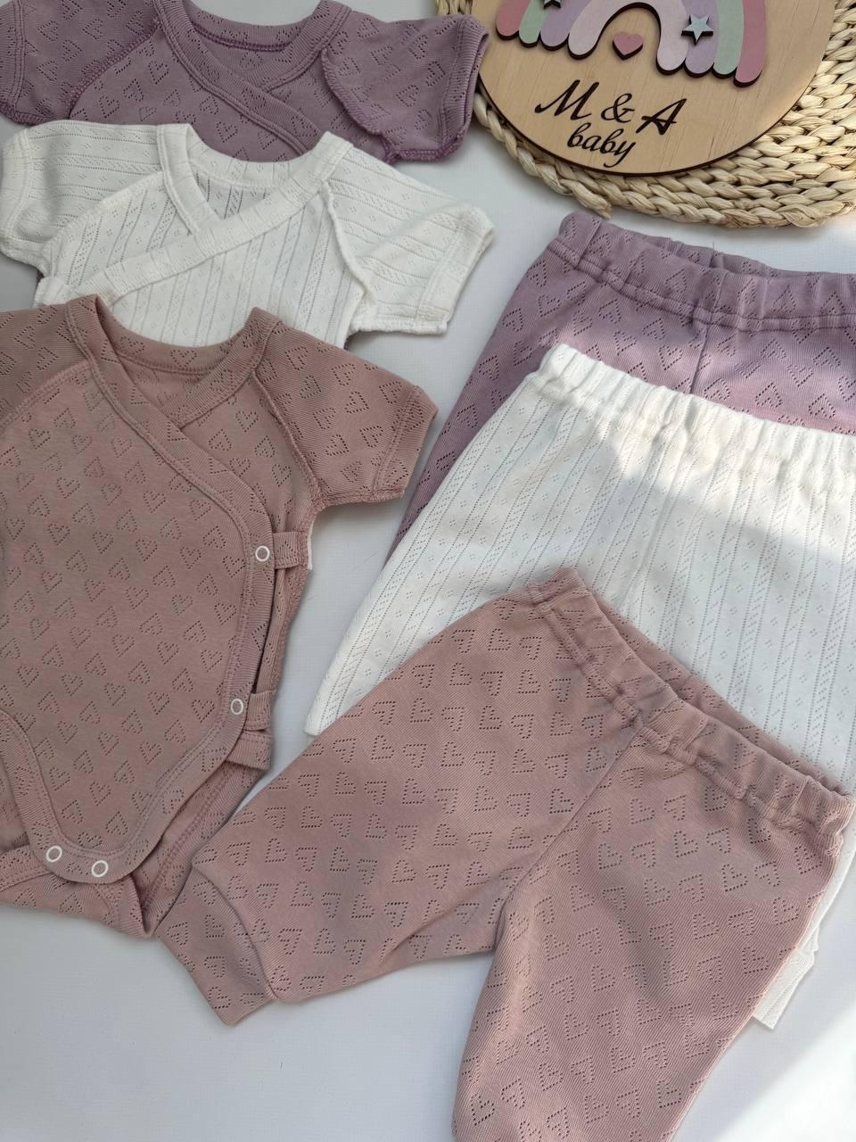 Комплект для новонародженого: боді з коротким рукавом + штанці
