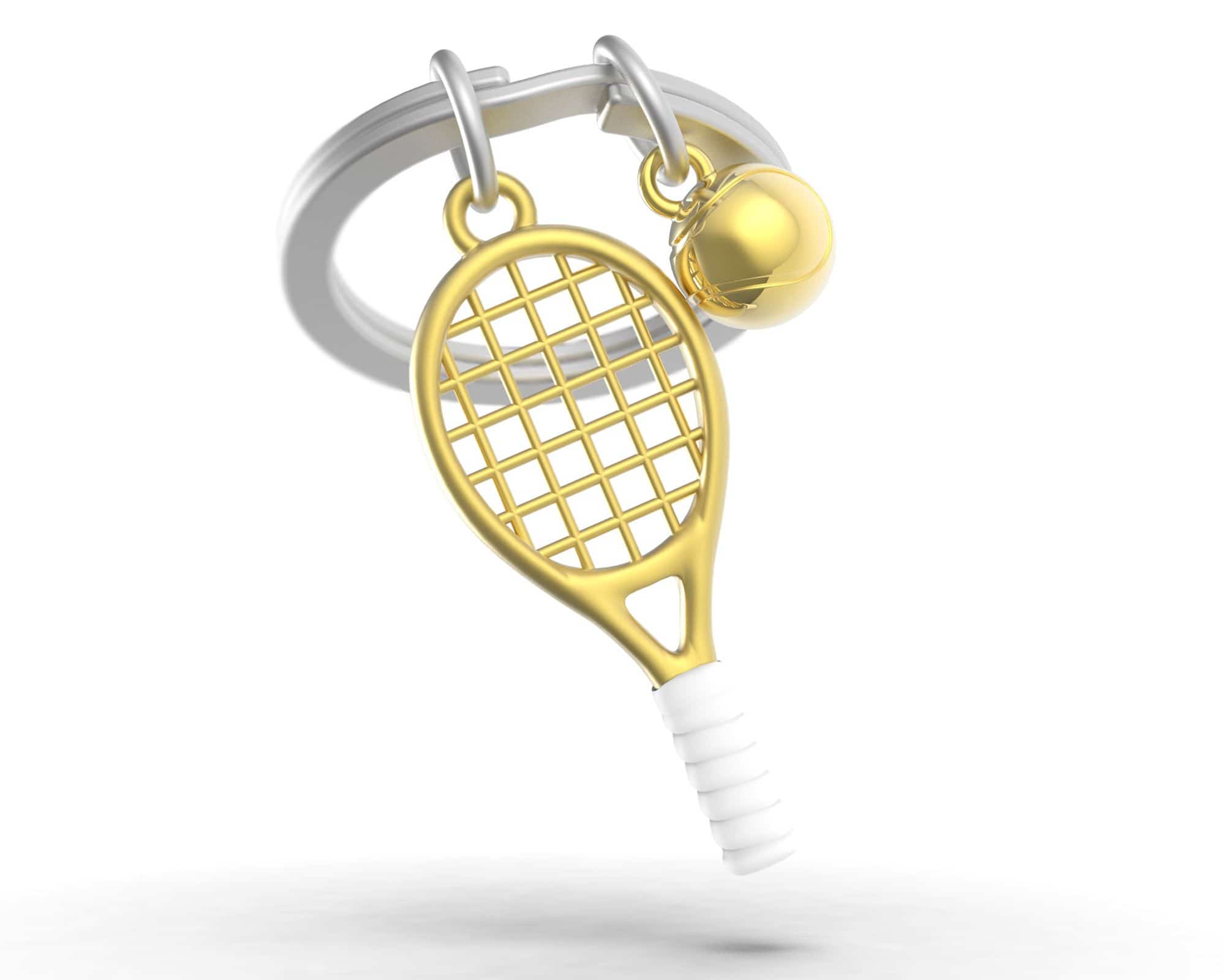 Брелок Metalmorphose Tennis Racket with Silicone Handle + Tennis Ball – металевий спортивний аксесуар для ключів