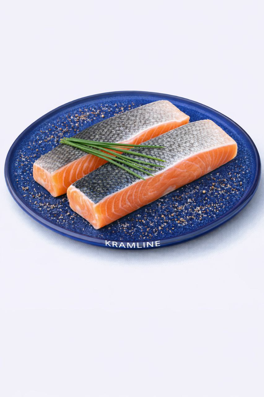 Лосось преміум шматки на шкірі заморожені