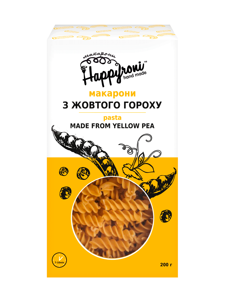 Спіральки з жовтого гороху - Happyroni, 200 г
