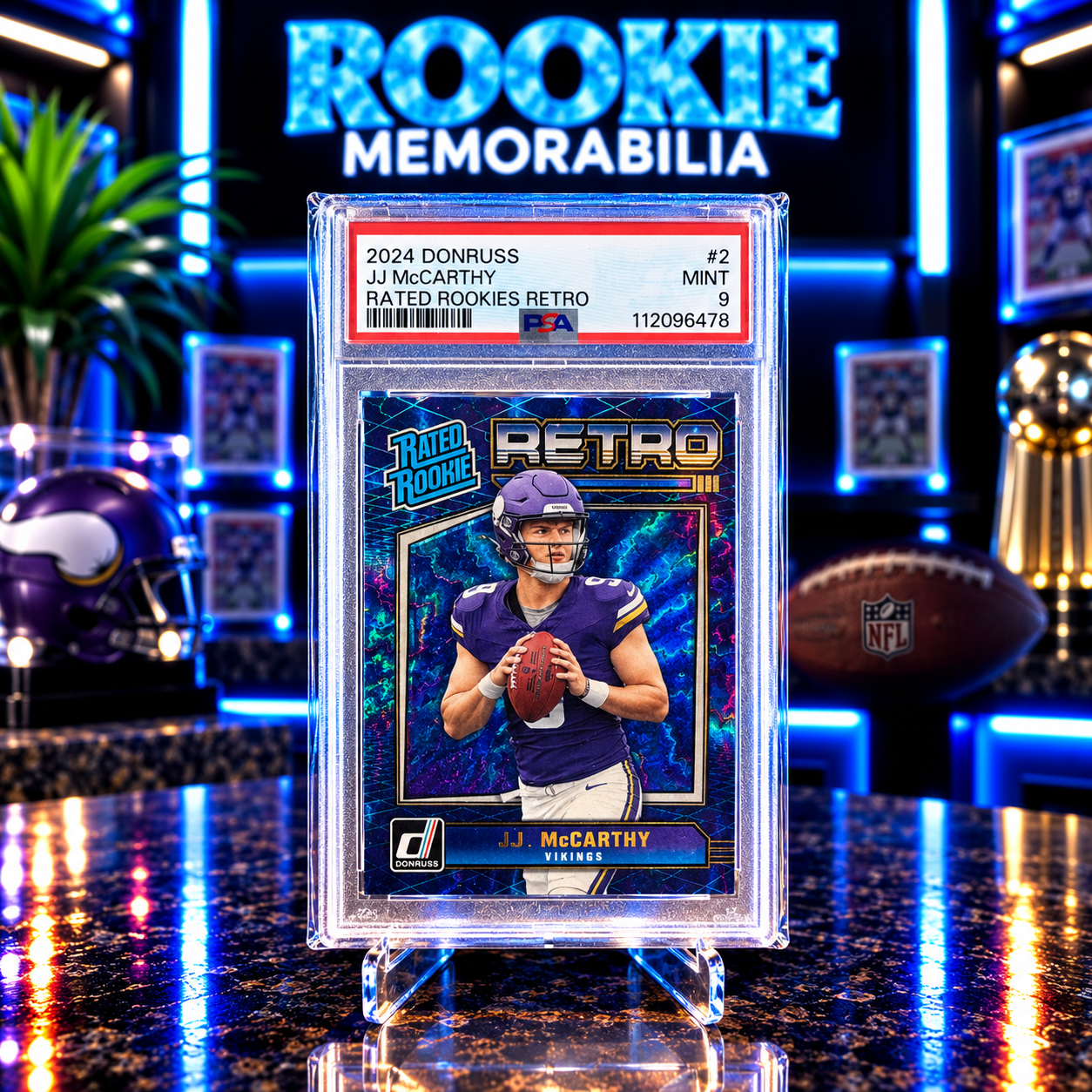 Jj Mccarthy Rated Rookie retro PSA 9
