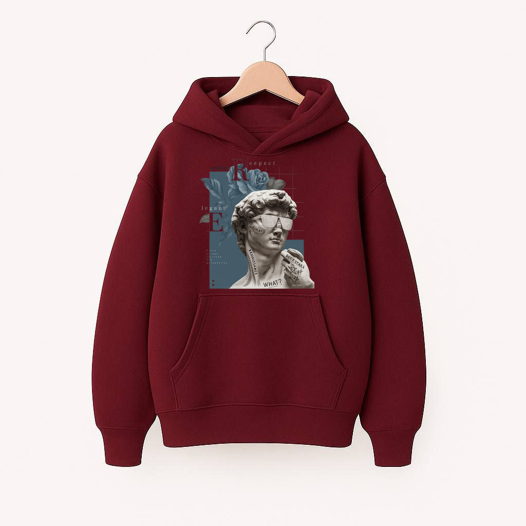 ХУДІ  ОВЕРСАЙЗ БОРДОВЕ З ПРИНТОМ 