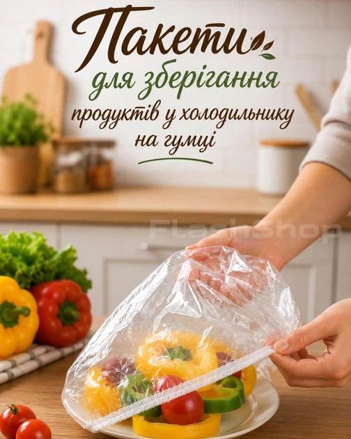 Пакетики-кришки для зберігання продуктів