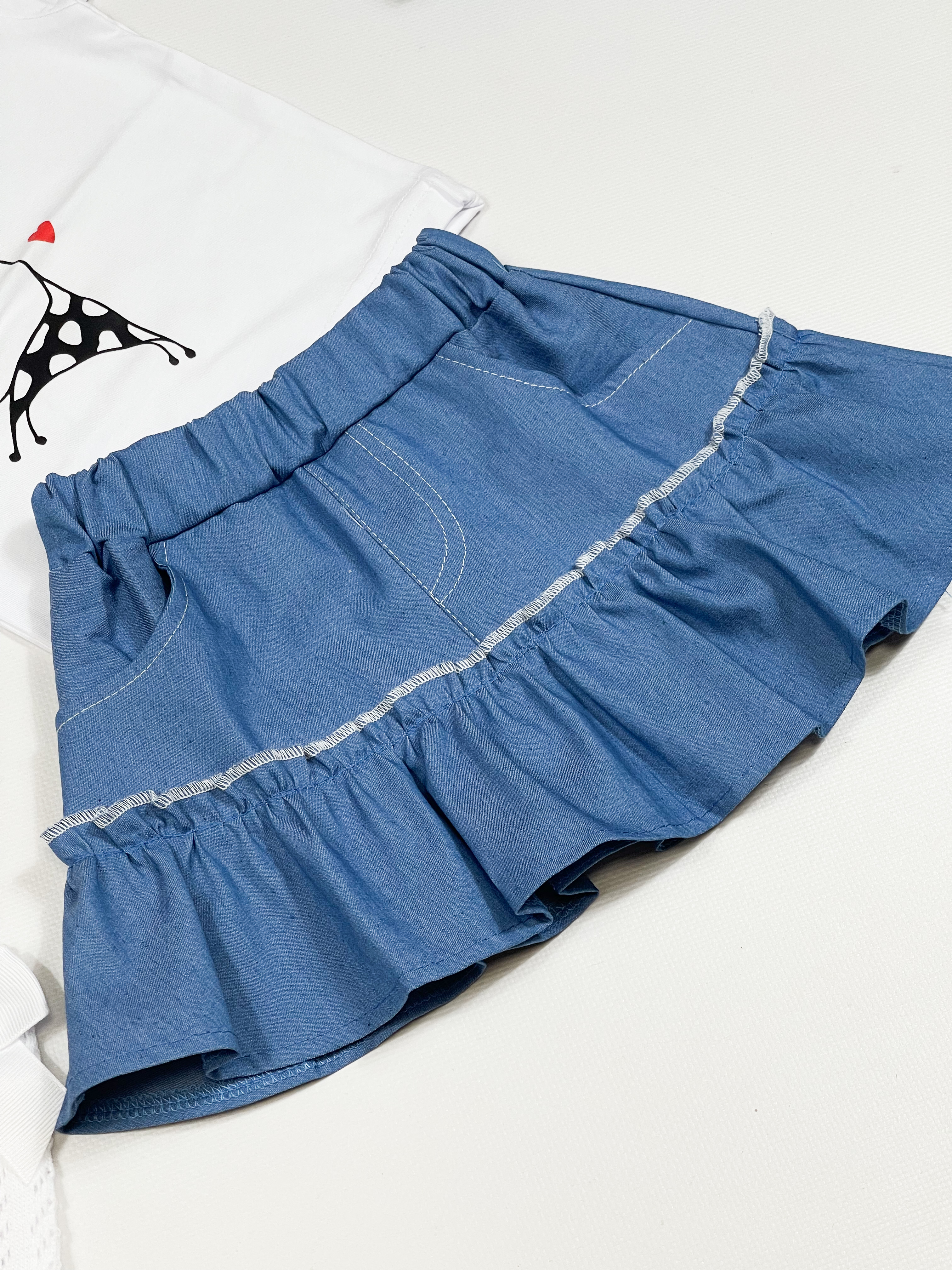 Джинсова  легка спідниця