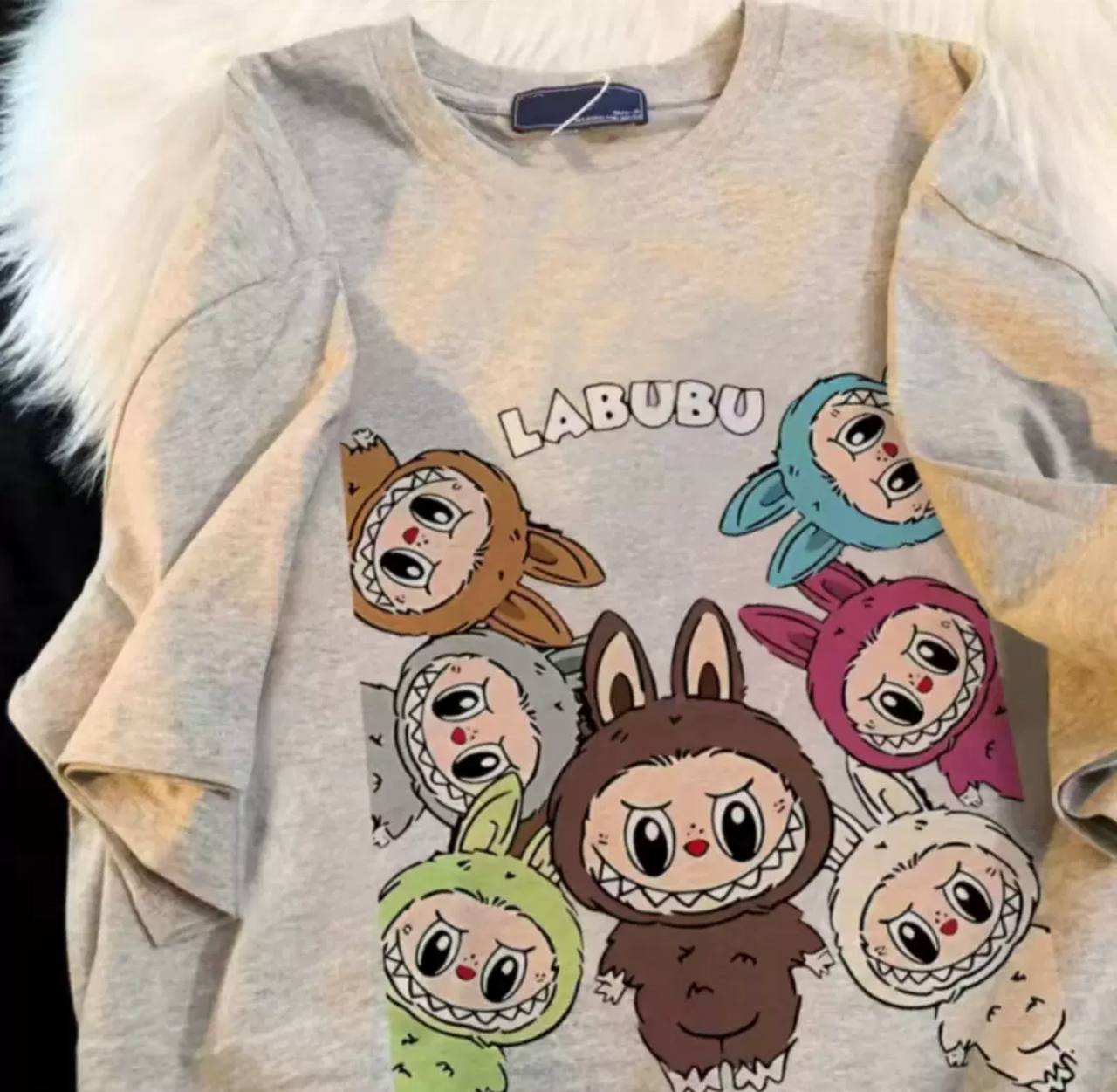 Футболка з Лабубу (Labubu) Сіра