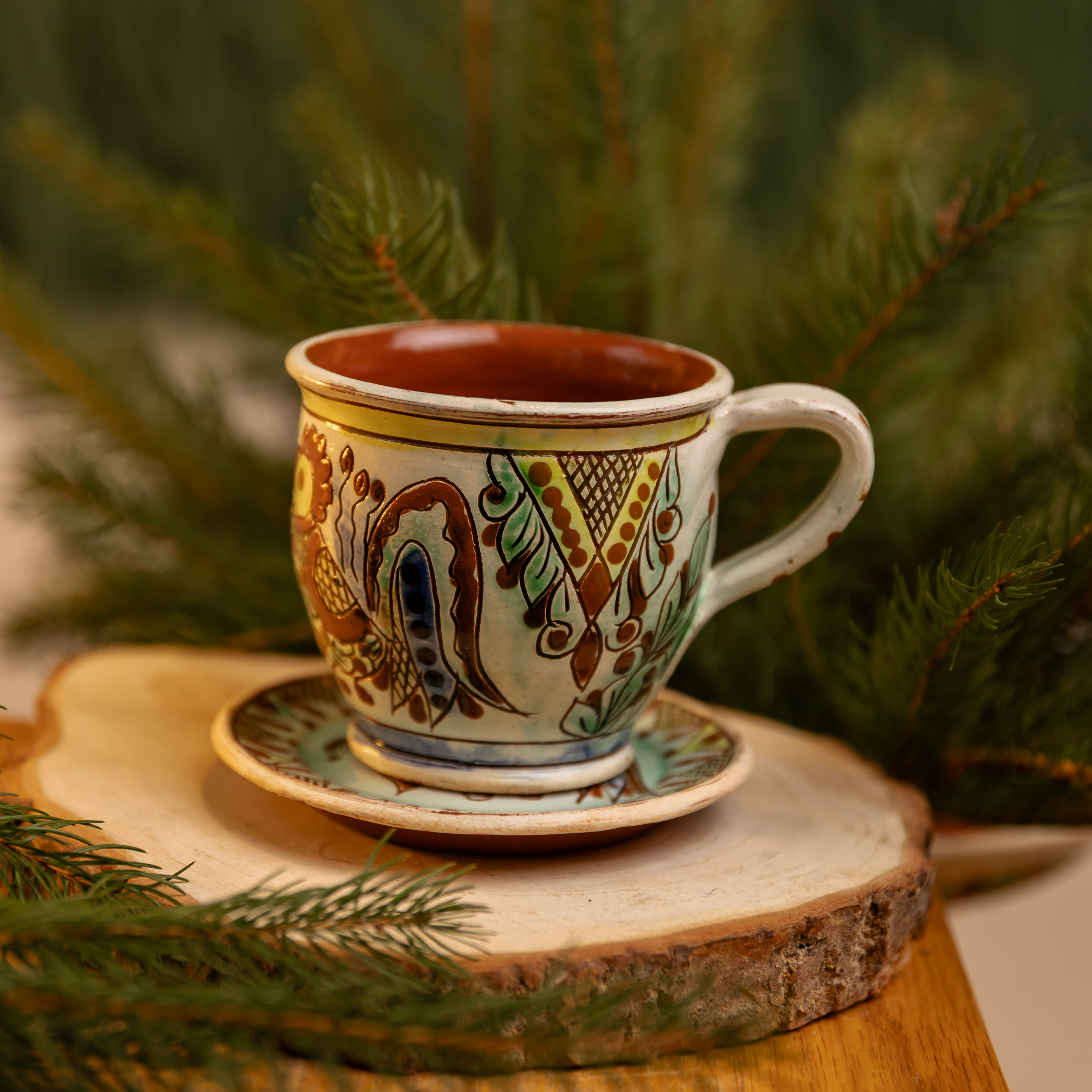 Горня з блюдцем "Річка", 290 мл