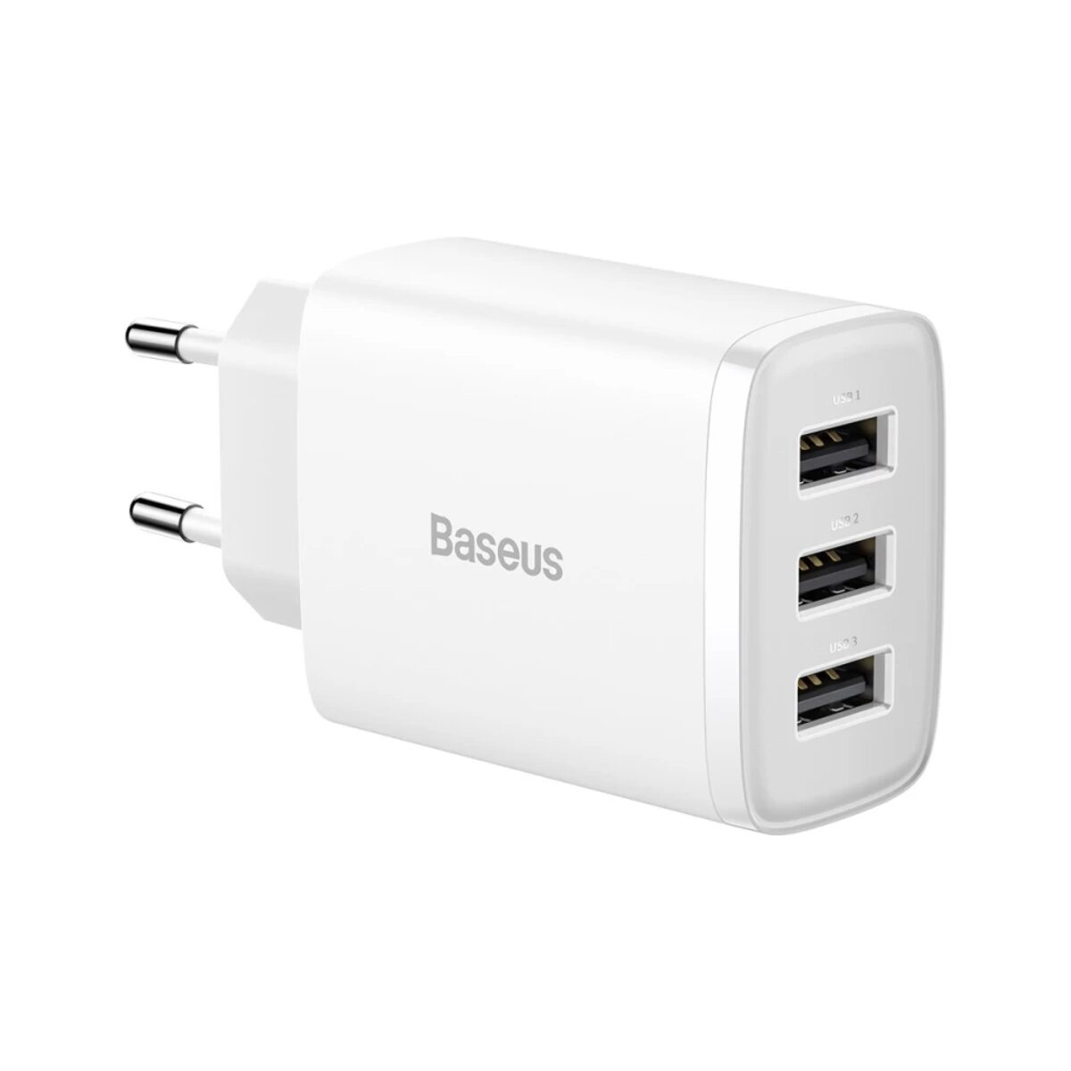 Мережевий зарядний пристрій Baseus (3U, 17W, White)