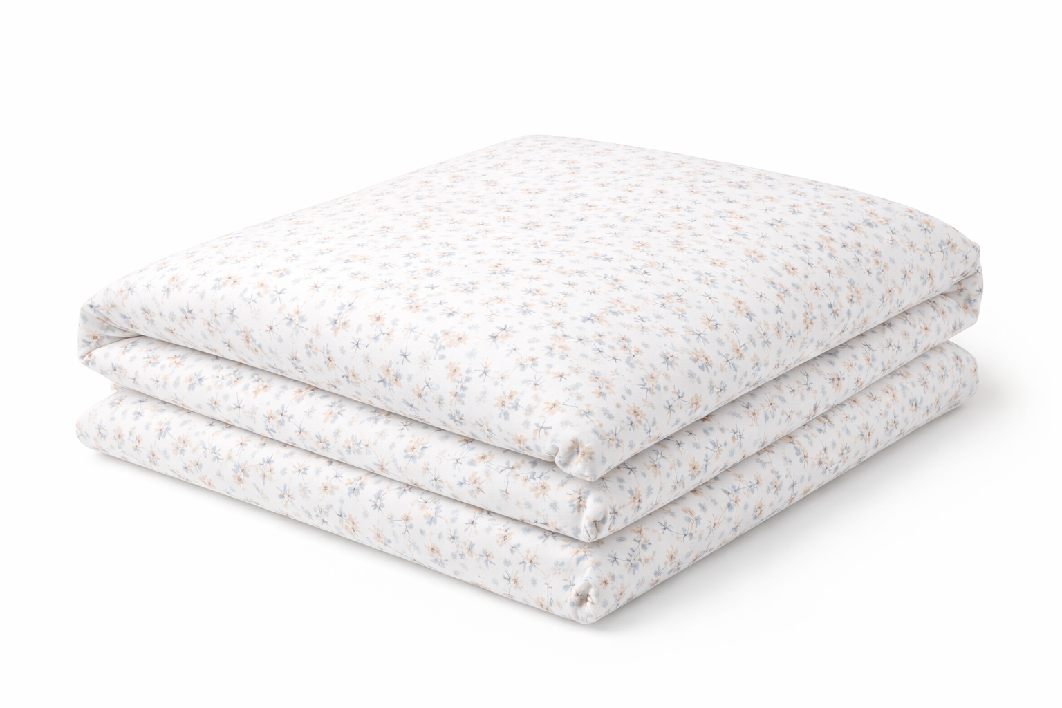 Підковдра  ранфорс принт "Дрібні рожеві  квіти на білому"