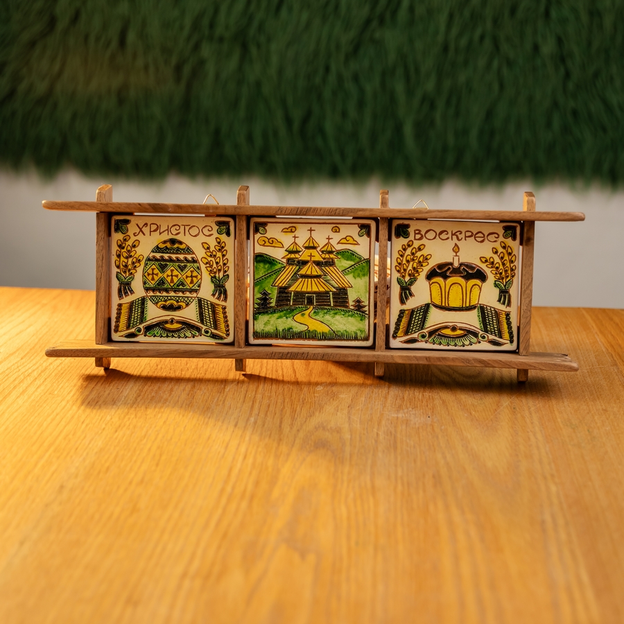 Потрійні плиточки у рамці "Паска", 43*12 см