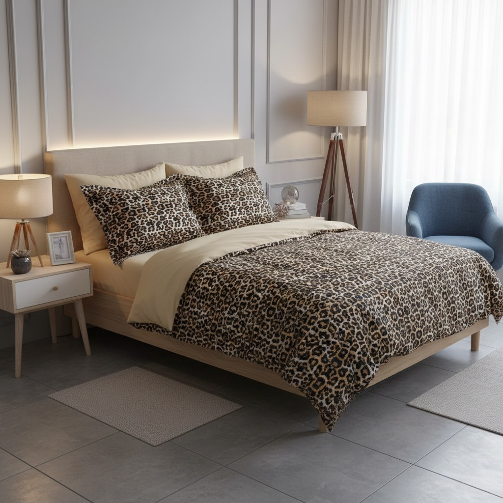 Постільна білизна з ранфорсу, колір Леопард