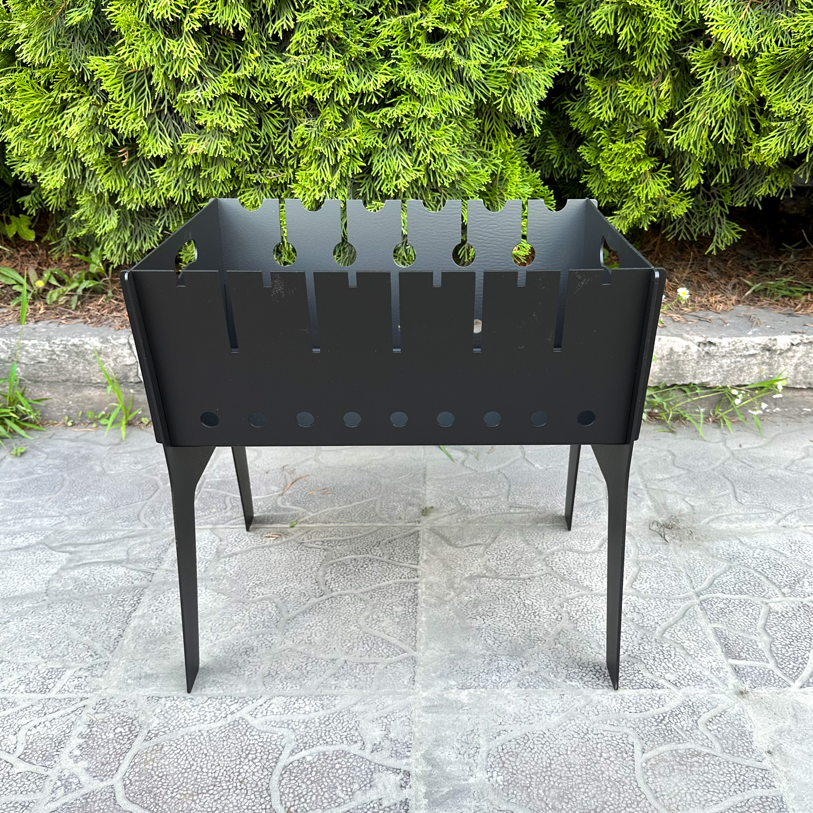 Розбірний дворівневий Мангал похідний на 6 шампурів 2мм