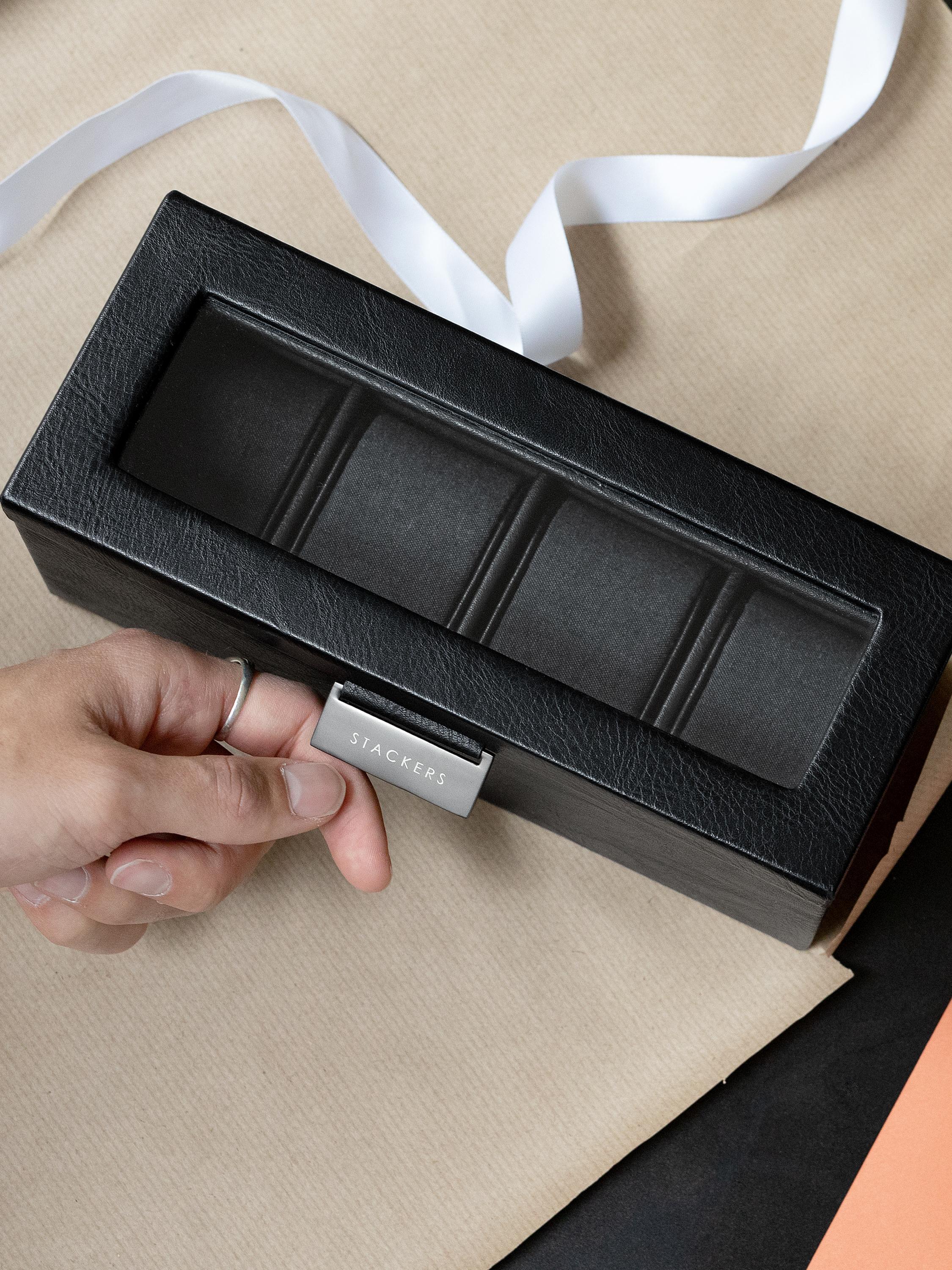 Скринька для годинників Stackers Mini зі скляною кришкою — колір метал