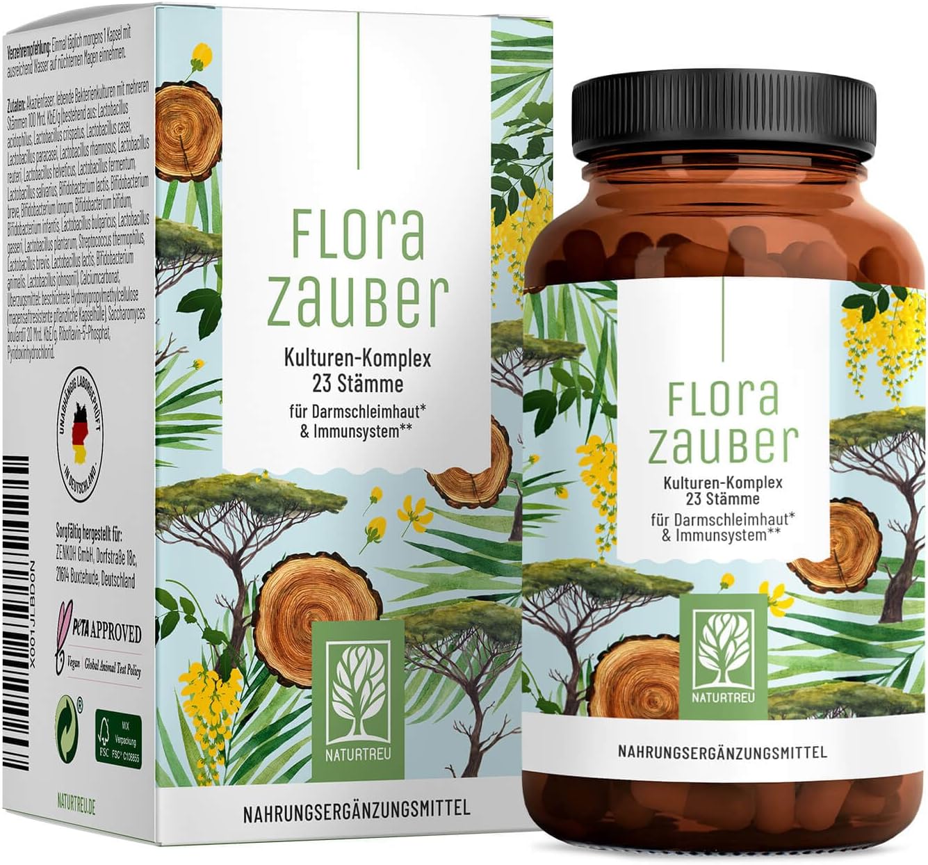 NATURTREU Florazauber Комплекс Пробіотичних Культур Стійких до Шлункового Соку - 60 Капсул