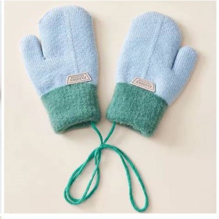 Дитячі зимові рукавички, снігові рукавички для хлопчиків, зимові, теплі та м'які рукавички світло-блакитні