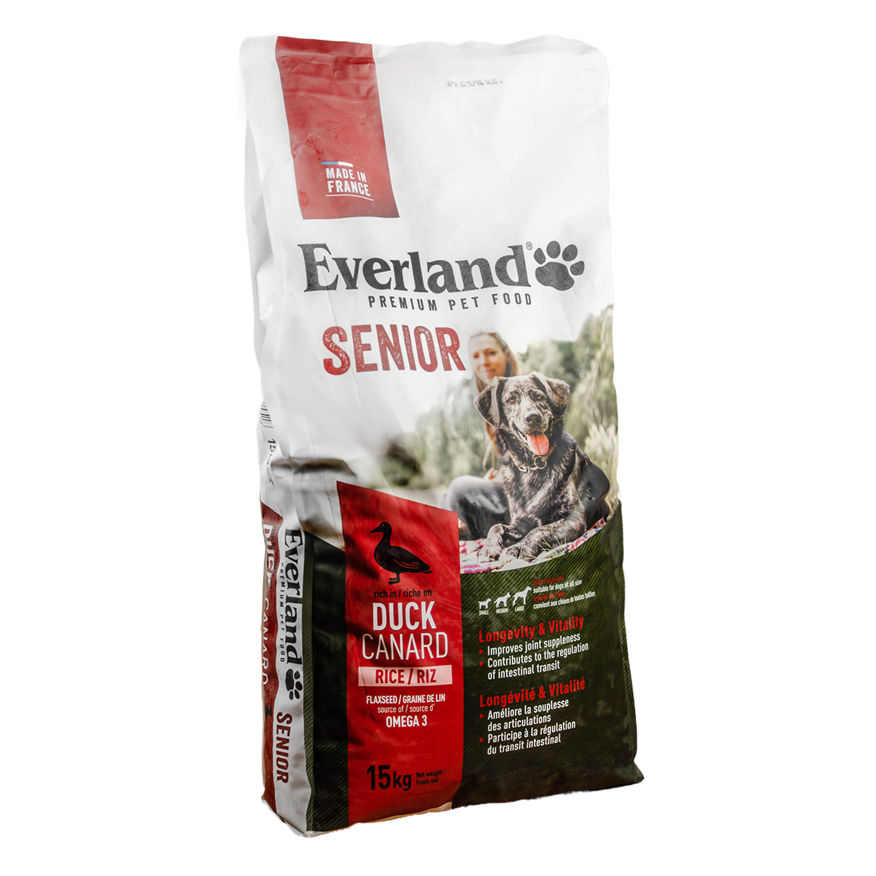 Корм Еверленд д/собак старше 7 років з качкою 15кг