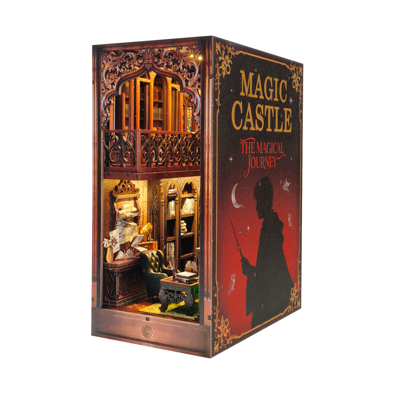 Букнук “Magic Castle Bookstore” 3D конструктор DIY з підсвіткою в стилі Гаррі Поттера Book Nook Kit- XY-A01