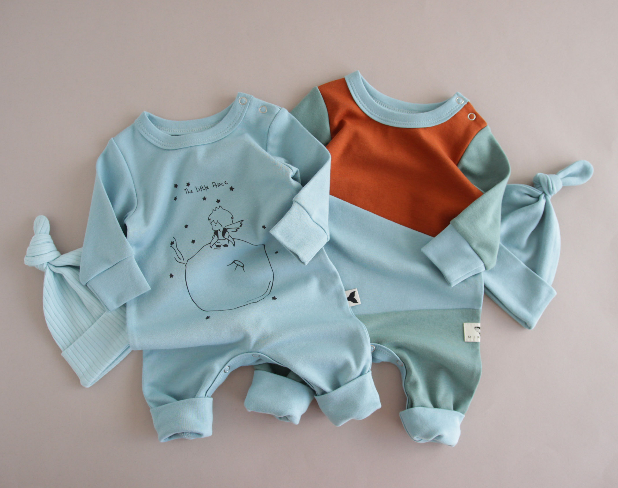 Комплект ромперів з Маленьким Принцем. Блакитний