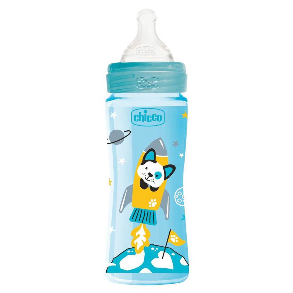 Пляшка пластик Chicco Well-Being Physio Colors, 330мл, соска силікон, 4м+