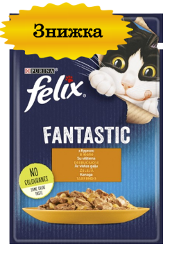 Вологий корм для котів Пуріна Фелікс (Purina Felix Fantastic) з куркою в желе, 85 г