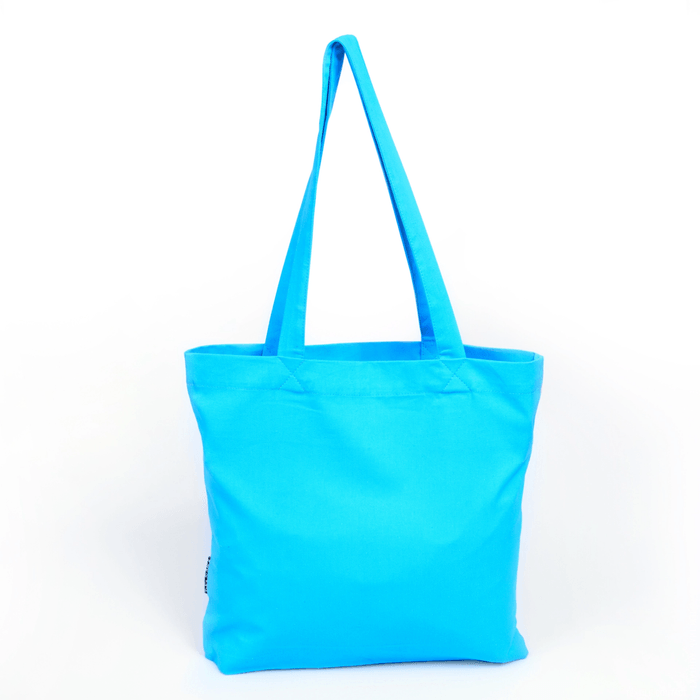 Блакитна екосумка-шопер з логотипом, саржа
