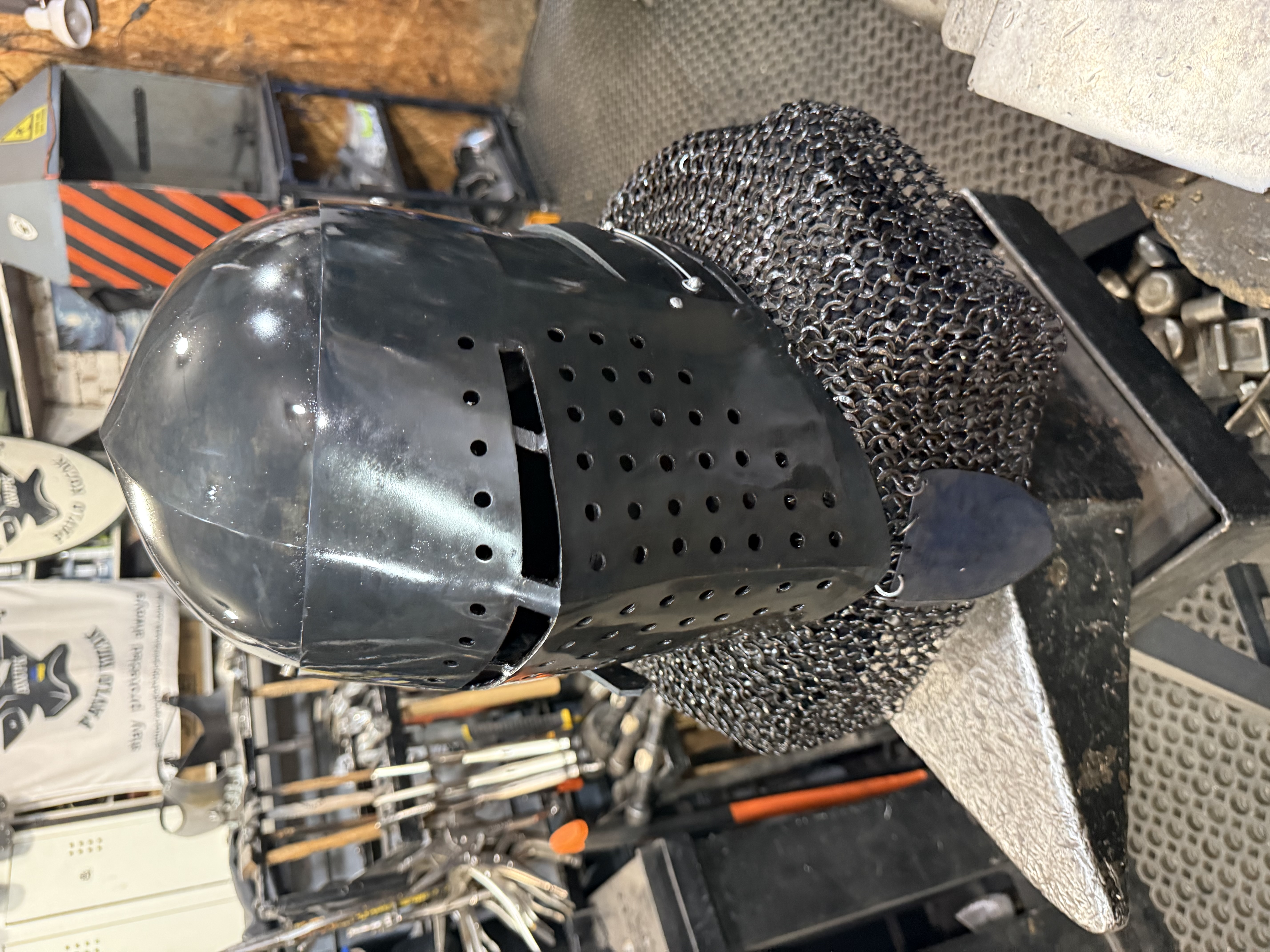 Armor helmet “Spolettos  black and shield “