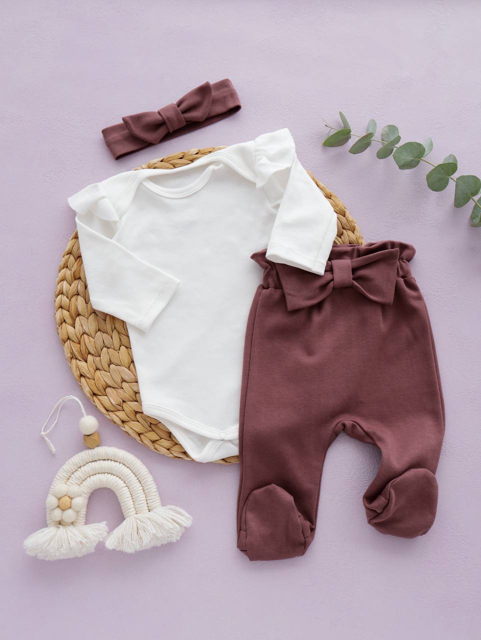 Комплект для новонародженої дівчинки (тканина інтерлок)