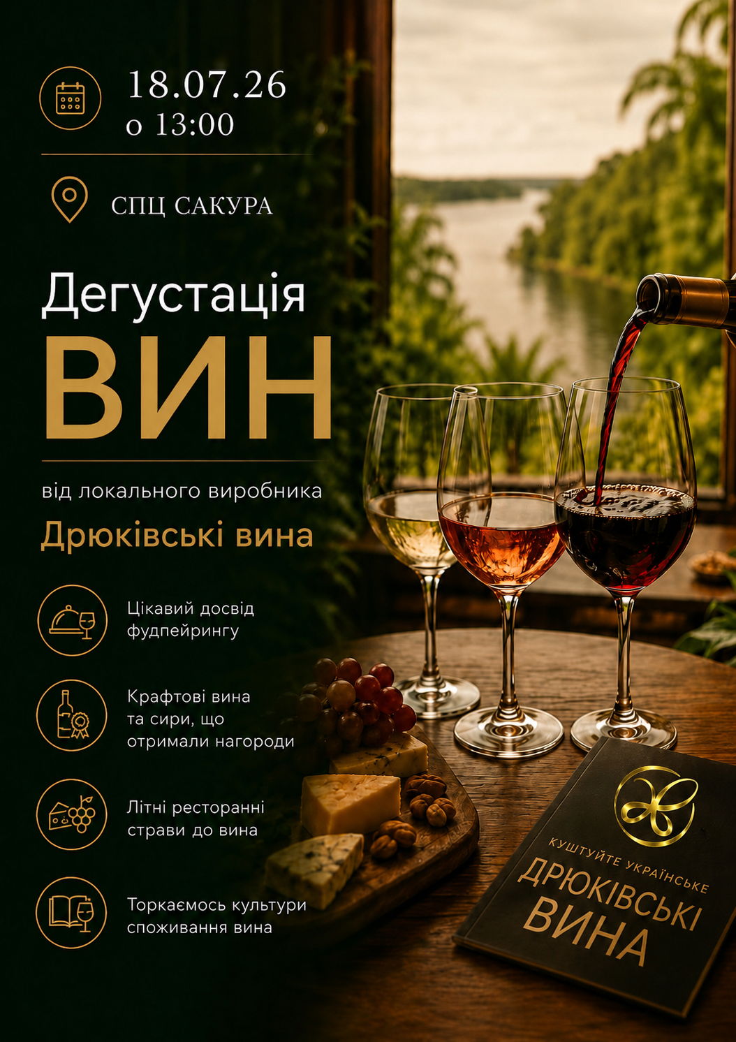 18.07. - ЛІТНЯ ДЕГУСТАЦІЯ ВІД «ДРЮКІВСЬКИХ ВИН»