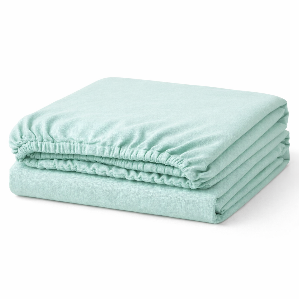 Простирадло на гумці з фланелі "Ментол"