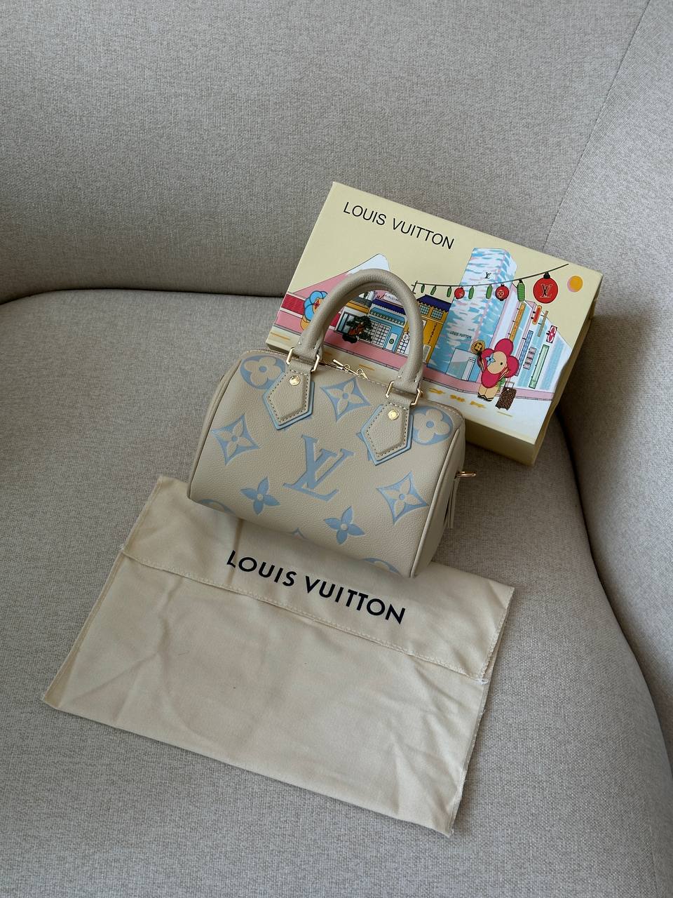 LV Louis Vuitton Speedy Nano Beige/Blue