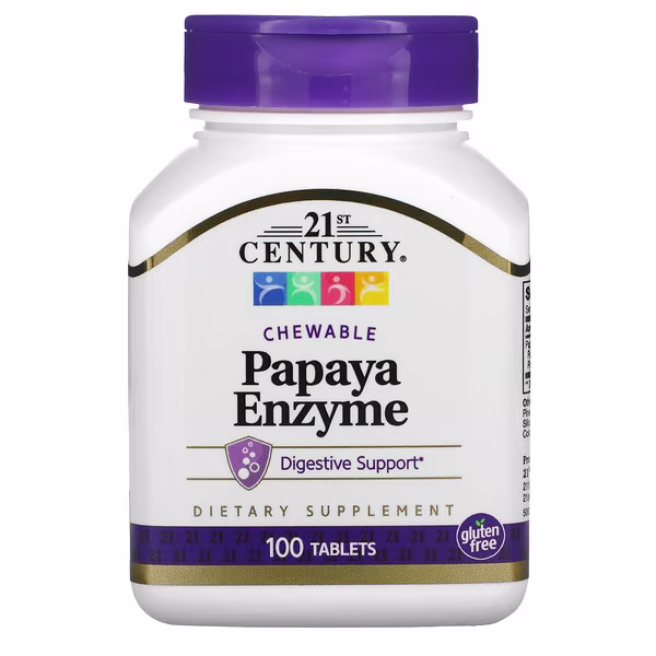 21st Century, Chewable Papaya Enzyme, 100 Tablets