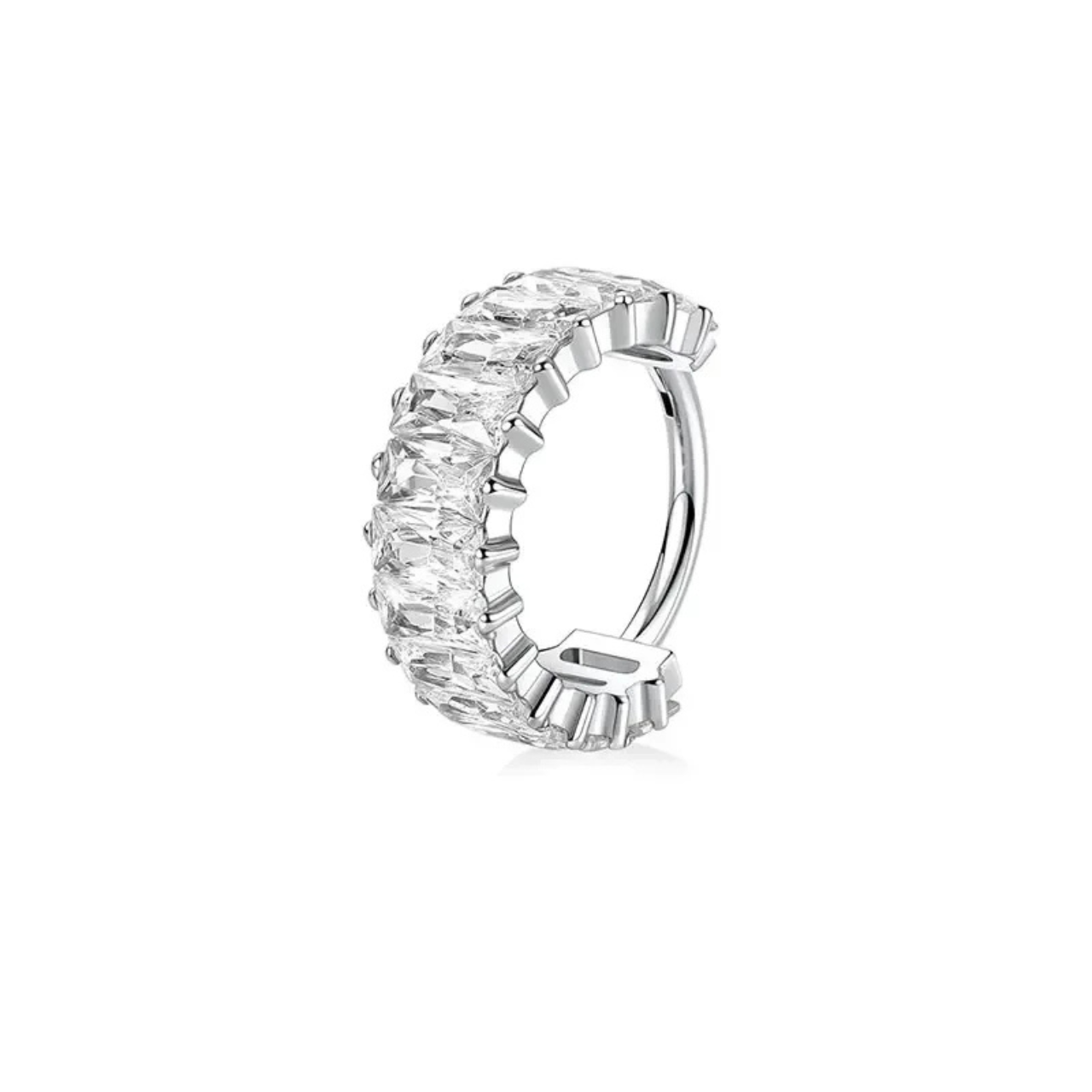 Baguette Crystal Clicker Hoop