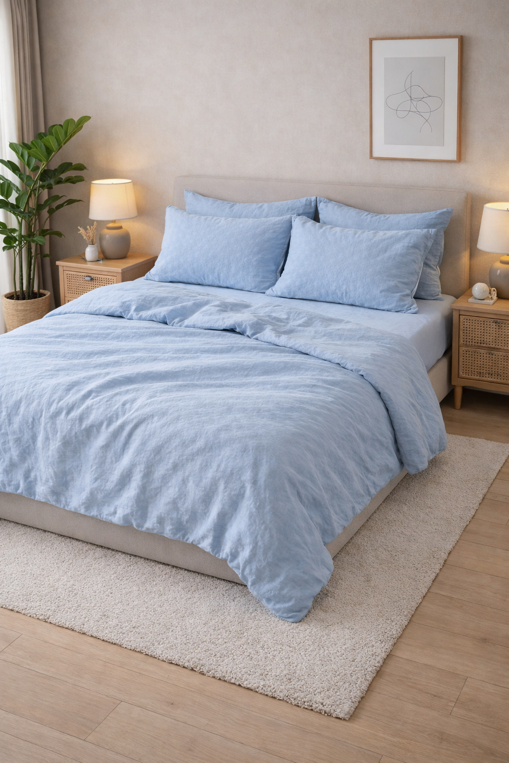 Постільна білизна варена бавовна "Блакитний"