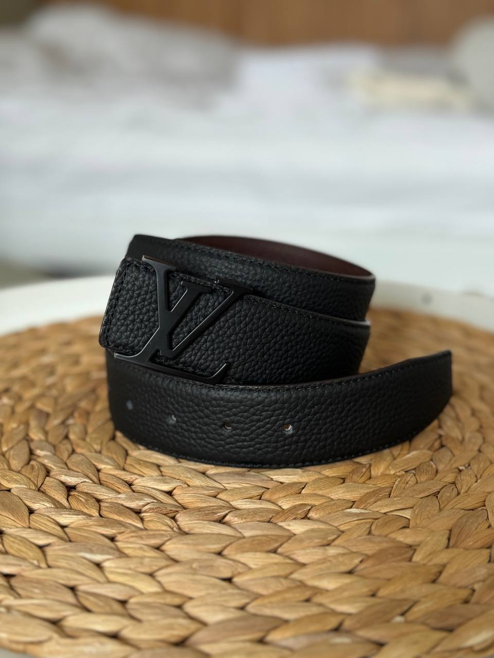 Louis Vuitton Leather Belt Black/Black