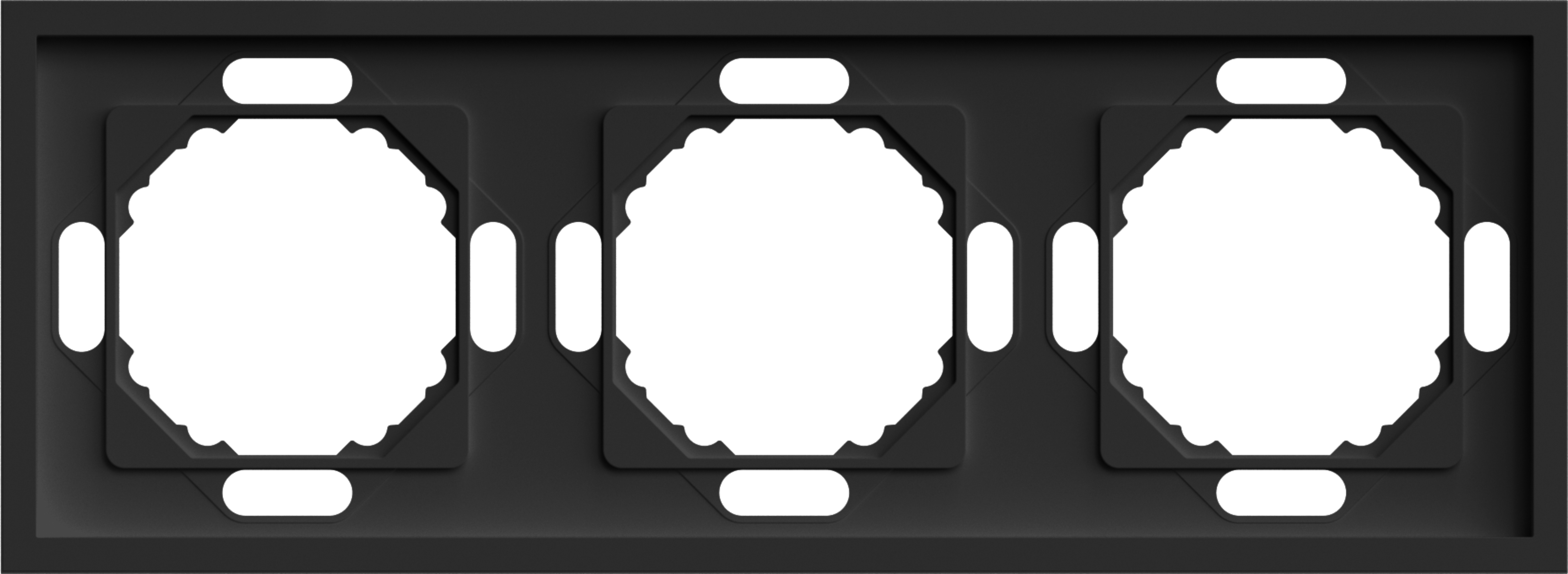 EF103-B рамка 3-місна універсальна чорний Soft