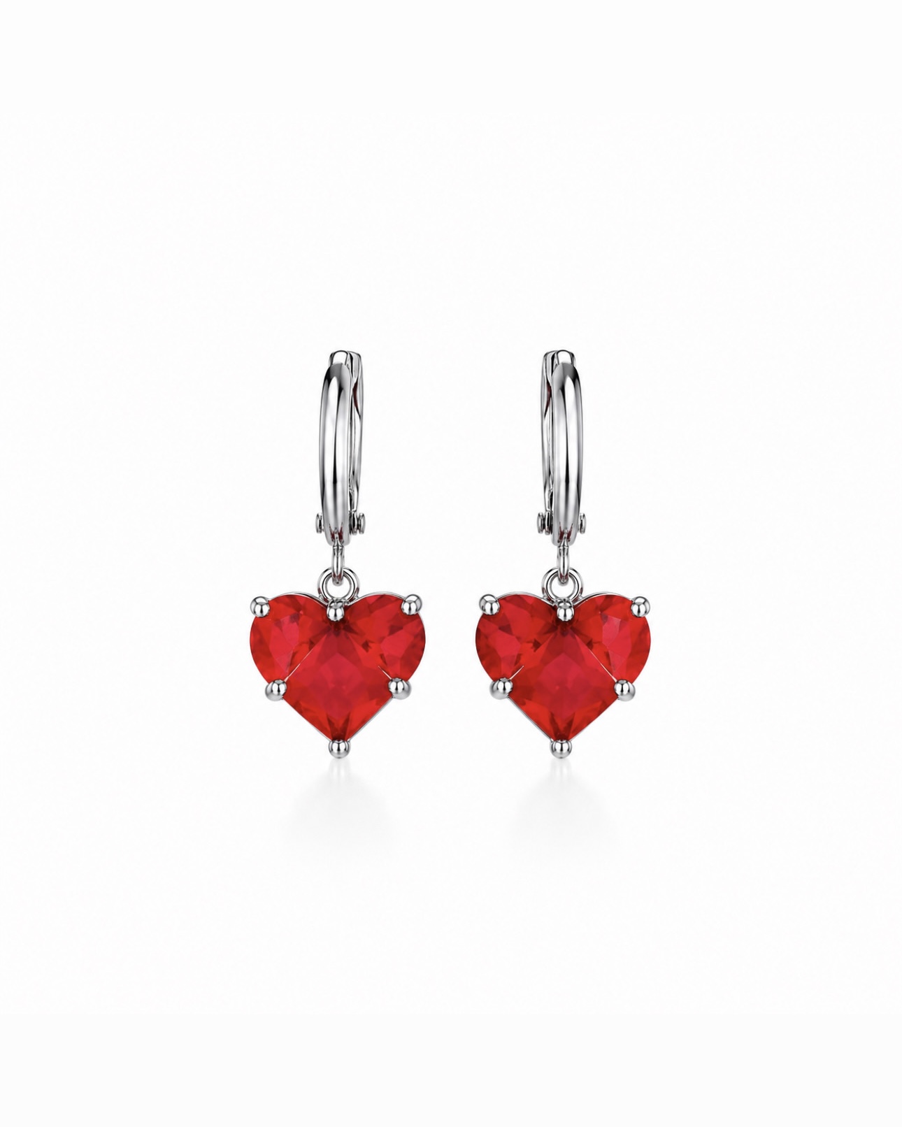 CRISTAL HEART red earrings