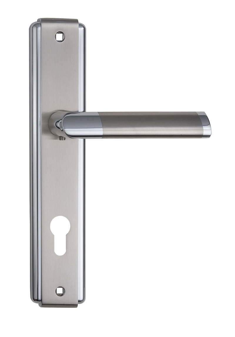 Дверна ручка на планці під ключ (85 мм) SIBA Triesta, матовий нікель-хром